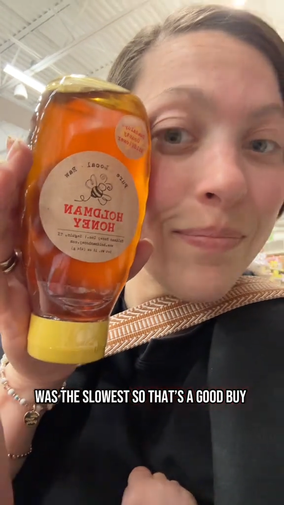 The honey aisle of a grocery store