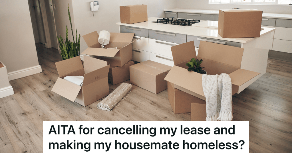 moving boxes in a kitchen