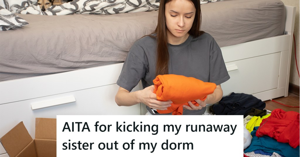 woman sitting on the floor folding clothes