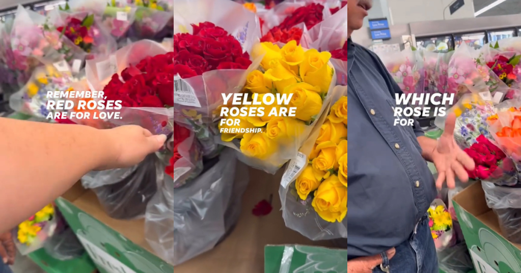 Roses in a store