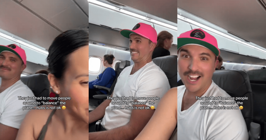 The cabin of a plane