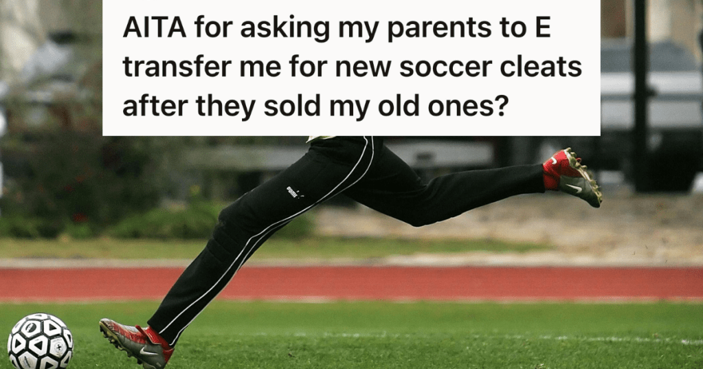 kicking a soccer ball with cleats