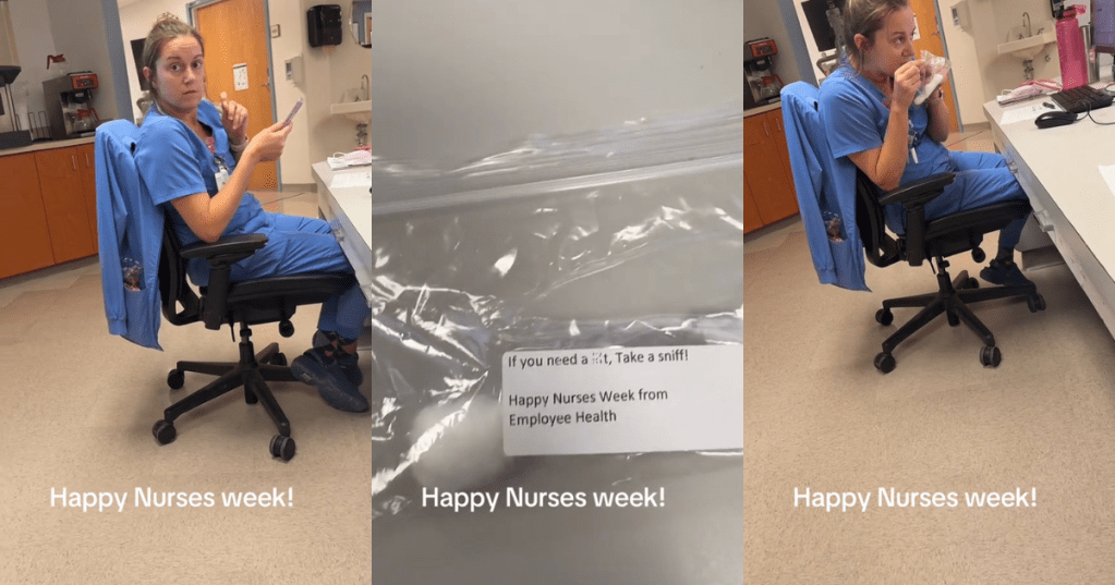 A nurse's station with gifts