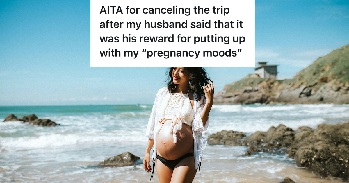 pregnant woman walking on a beach