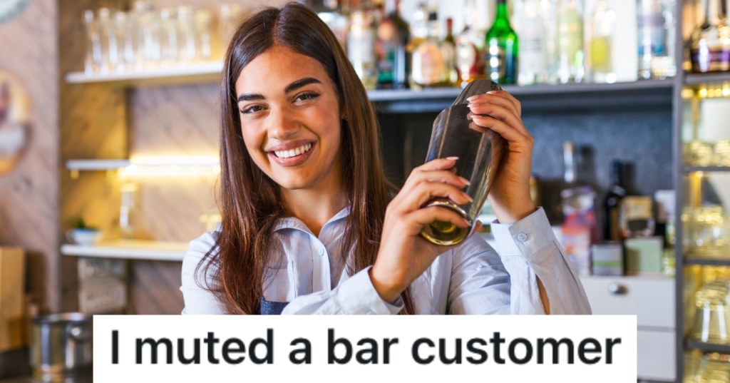 female bartender making a drink