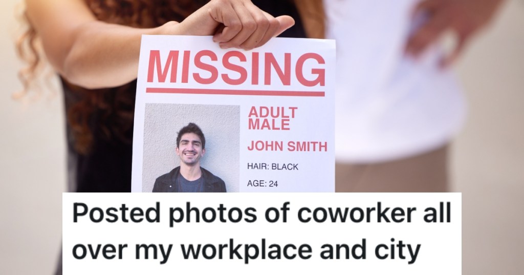 woman holding a missing person poster