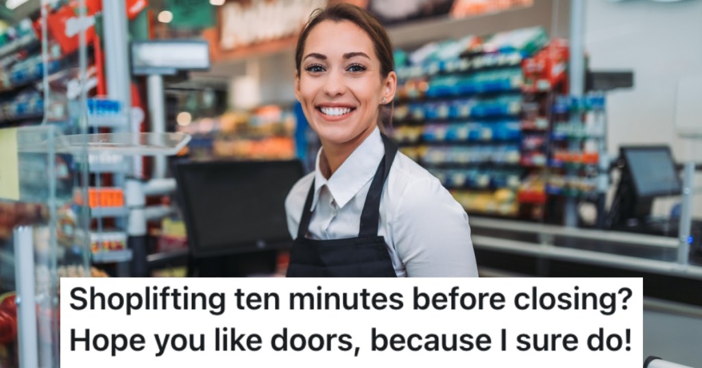 woman working in a grocery store